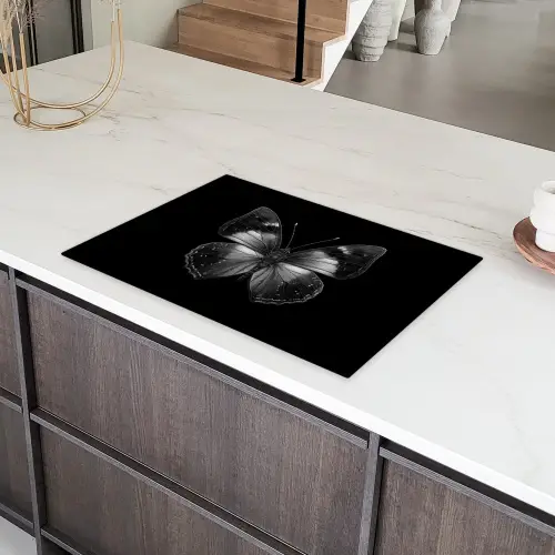 Vlinder - Grijs - Mysterieus Inductie beschermer vinyl 3mm klein -sfeer8