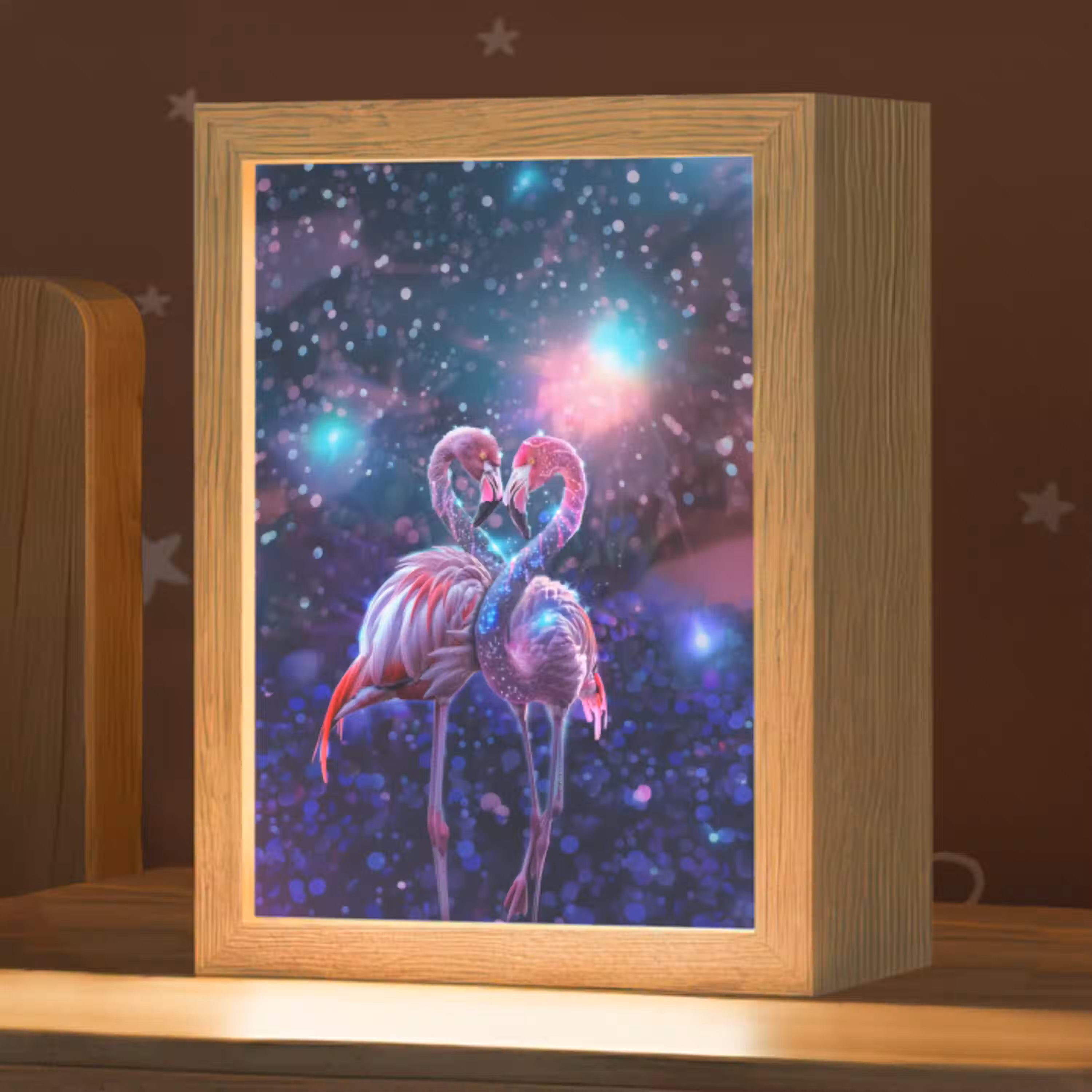 Flamingo's - Dieren - Ruimte - Galaxy Light Box met kabel klein -zzz_3d_website