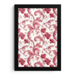 Barok - Patroon - Rood fotolijst zwart zonder passe partout klein 224 -3d