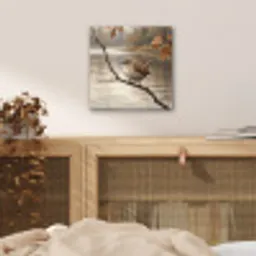 Winterkoninkje - Tak - Rivier - Natuur - Sfeervol aluminium wit klein -sfeer3