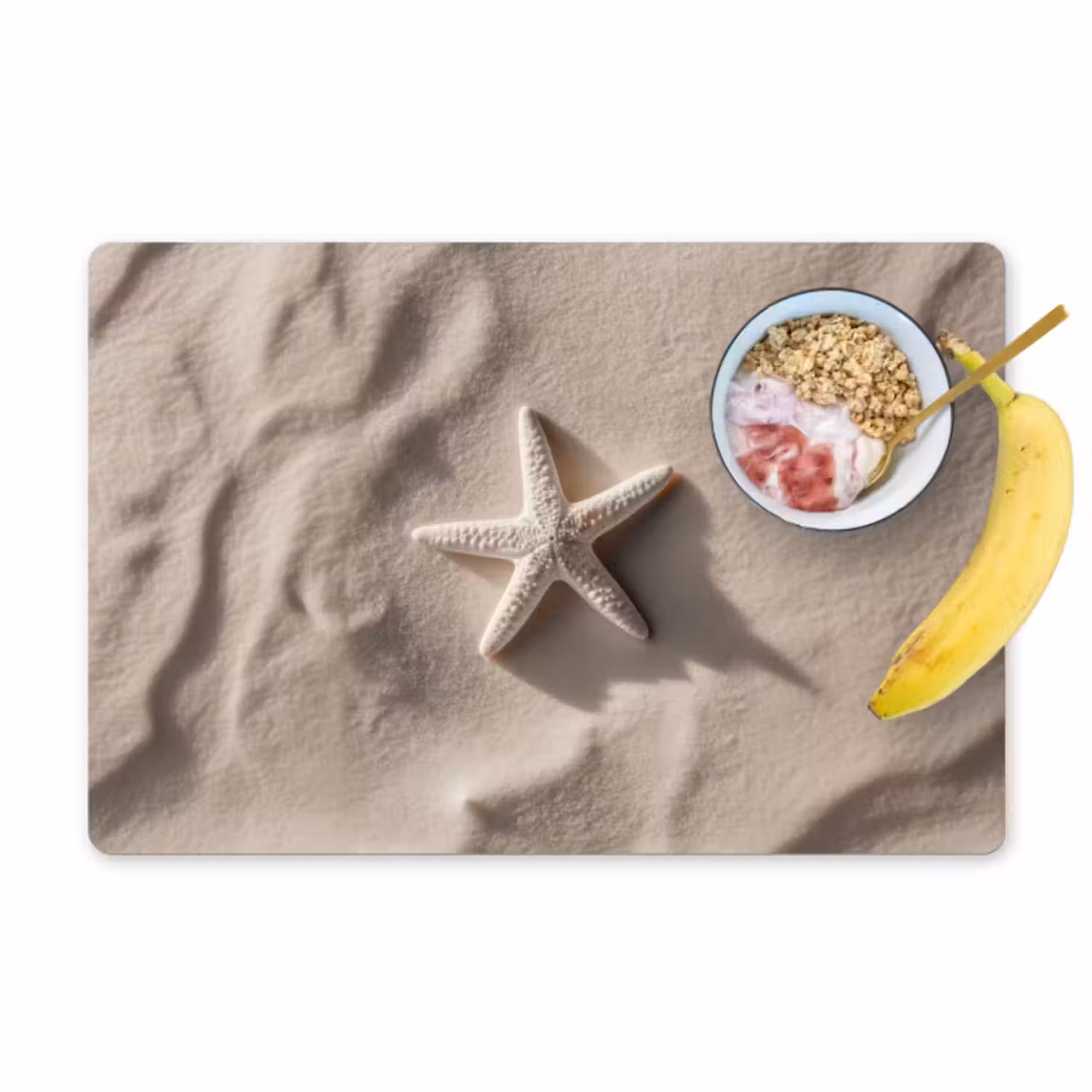 Tischset - 6 Stück - Strand - Seestern - Sand - Beige