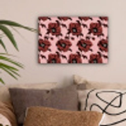 Bloemen - Retro - Rood canvas 2cm klein 34 -sfeer1