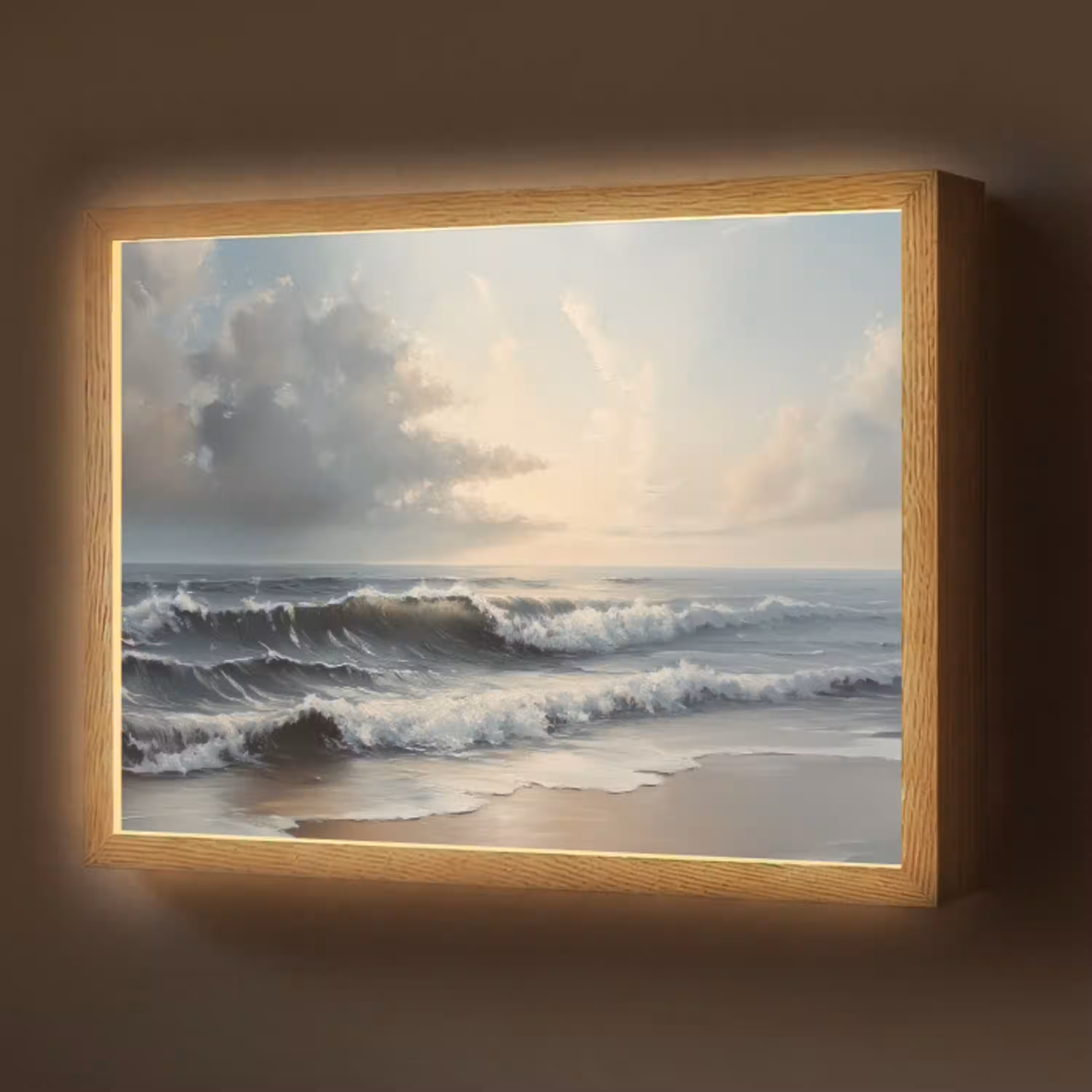 Strand - Zee - Zonsondergang Light Box met batterij (Wandlamp) middel -z3d_website