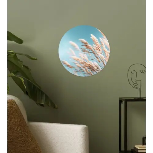 Siergras - Wind - Lichtbruin Wandcirkel behangsticker klein -sfeer2