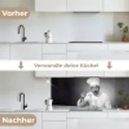 Chef - Spaghetti - Pasta keuken achterwand 2 middel -voor-na_DE