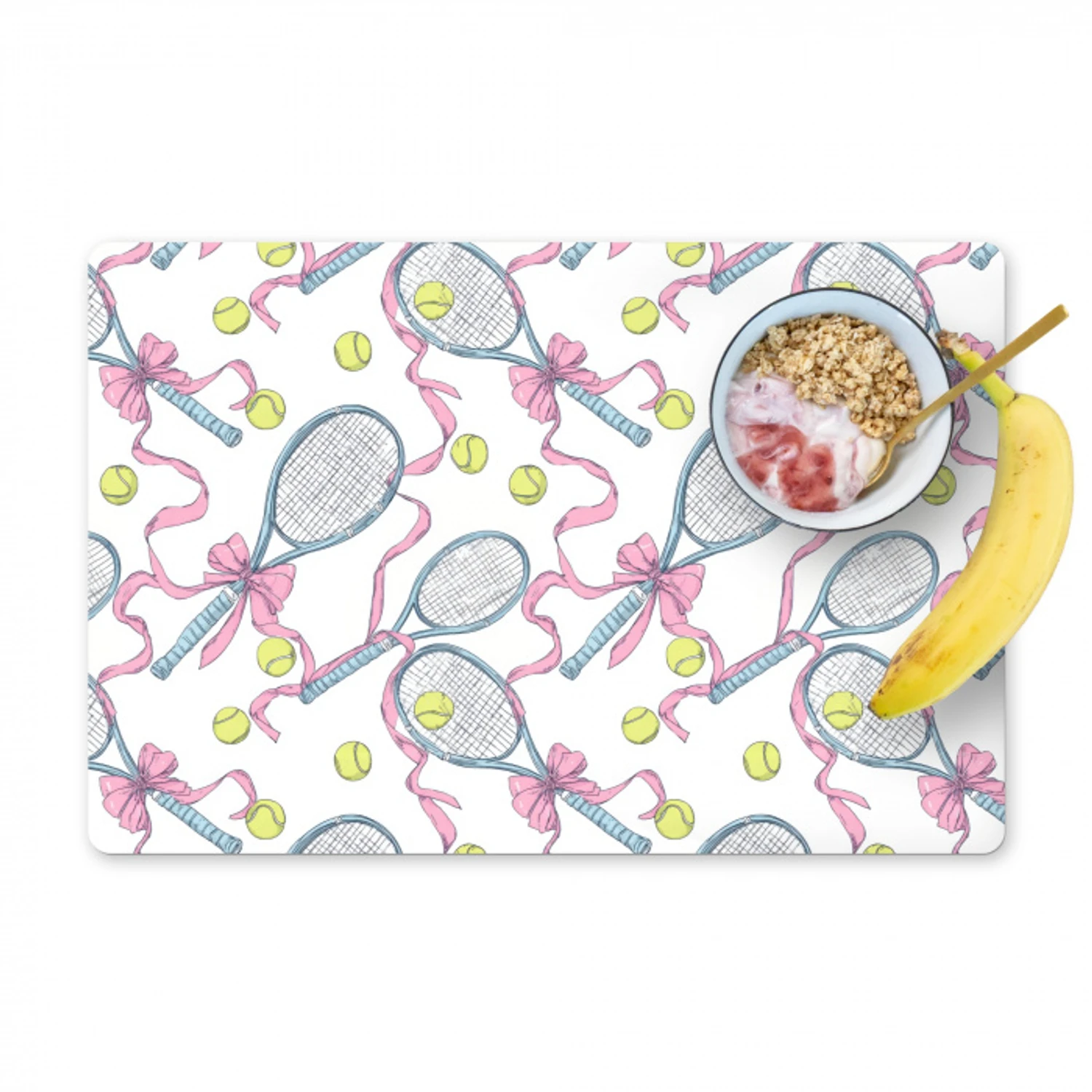 Tennis - Strikken - Kleurrijk Placemat vinyl groot 368 -zzzproduct_Kitchenyeah-website