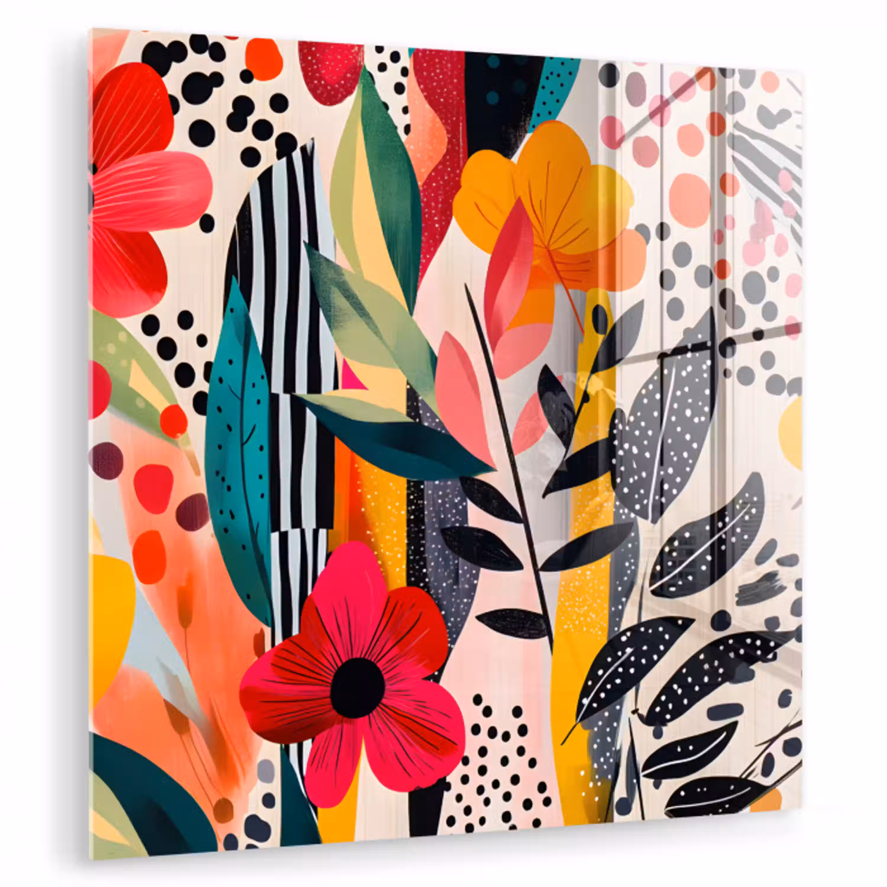 Bloemen - Bladeren - Abstract - Kleurrijk plexiglas 5mm klein -zzzproduct_nieuw