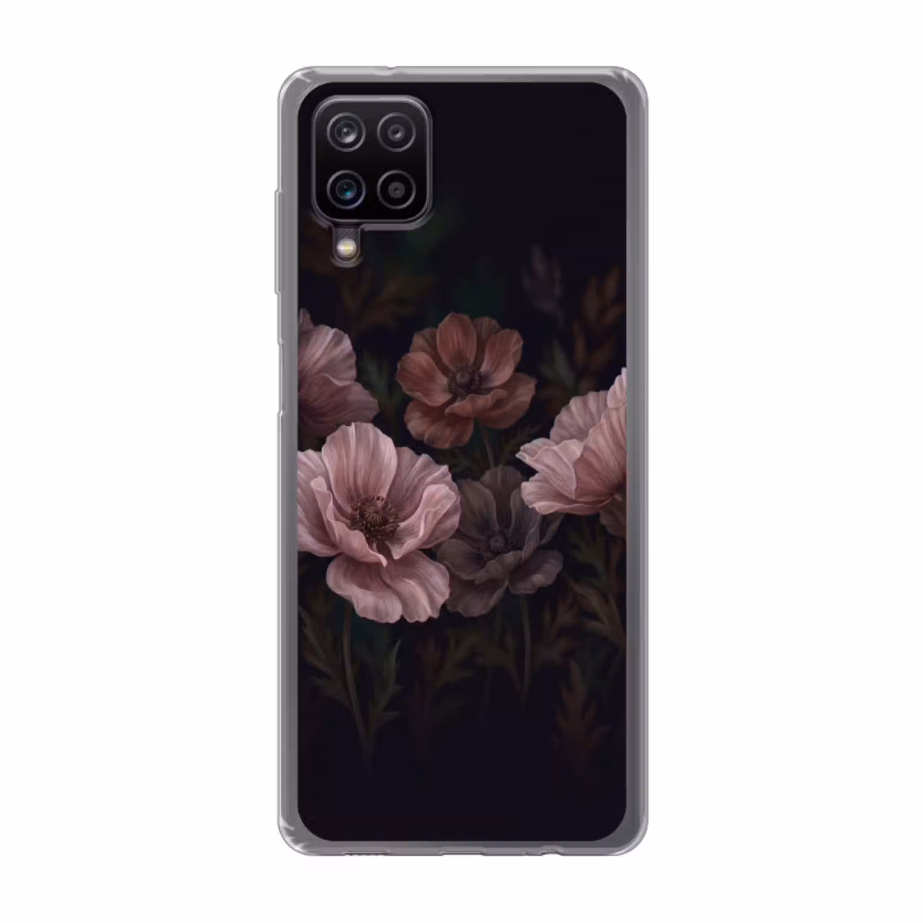 Bloemen - Natuur - Roze - Donker - Modern Telefoonhoesje Samsung Galaxy A12 klein -3d
