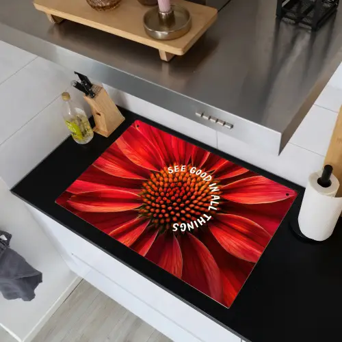 Close up - Bloem - Quote - Rood Inductie beschemer met haakjes klein -sfeer1