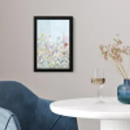 Weidebloemen - Illustratie - Kleurrijk fotolijst zwart zonder passe partout klein -sfeer4
