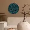 Blauw - Patroon - Retro Wandcirkel kunststof plaat 5mm dik klein 188 -sfeer1