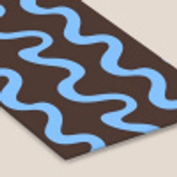 Kronkelende lijnen - Blauw - Bruin - Minimalistisch fotolijst zwart zonder passe partout klein 224 -zsfeer6