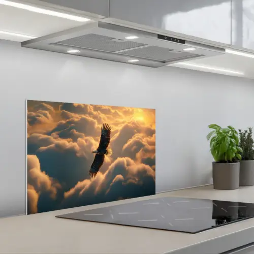 Adelaar - Wolken - Zon keuken achterwand spatscherm klein -3d_schuin