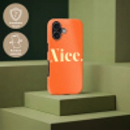 Oranje - Gebroken wit - Nice Toughcase MagSafe Apple iPhone 17 klein -USP_PrintM_DE