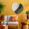 Japandi - Groen - Abstract - Modern Wandcirkel Organisch Aluminium middel -sfeer4