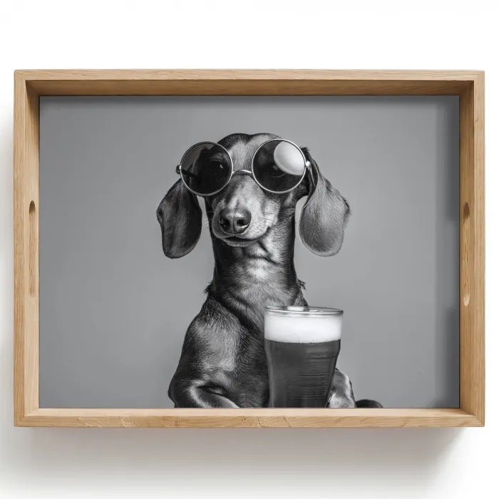 Teckel - Bier - Glas - Bril Dienblad Rechthoek middel -z3d_shopping
