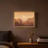 Landschap - Woestijn - Cactussen - Zon Light Box met batterij (Wandlamp) middel -sfeer4