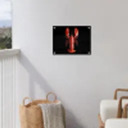 Kreeft - Glossier Rood - Zwart tuinposter los doek klein -sfeer8