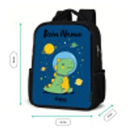 Dino - Planeet - Ster - Blauw Rugzak - Zwart middel -productfoto_formaten