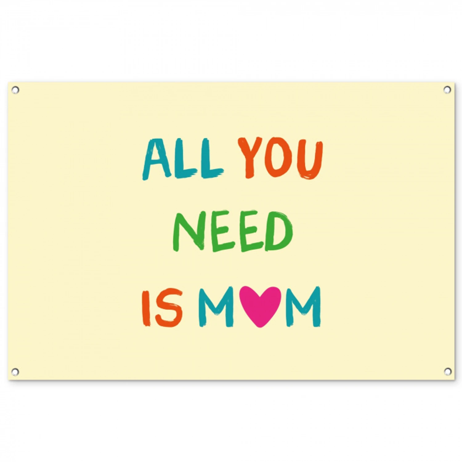 Hartje -  Moeder - Tekst - Kleurrijk tuinposter los doek groot -3d