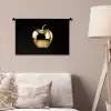 Appel - Goud - Chrome - Zwart Wandkleed katoen klein -sfeer4
