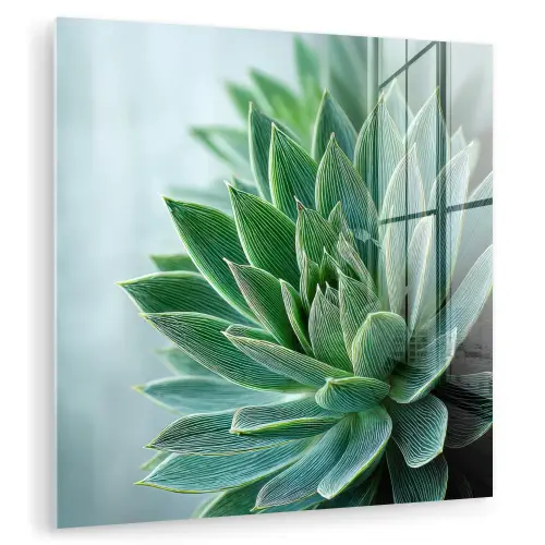 Vetplant - Bladeren - Groen - Wazig plexiglas 5mm klein -zzzproduct_nieuw