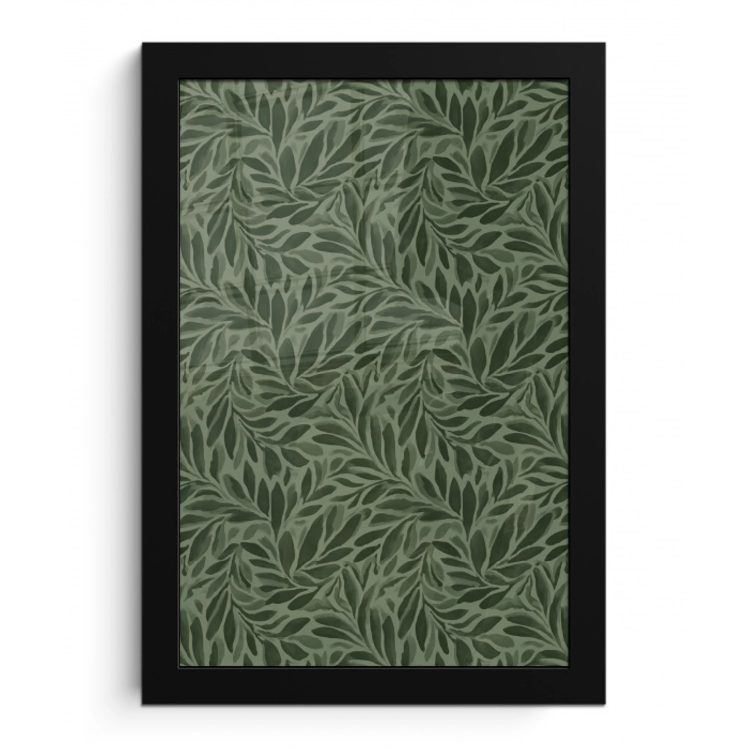 Bladeren - Organisch - Groen fotolijst zwart zonder passe partout klein 224 -3d