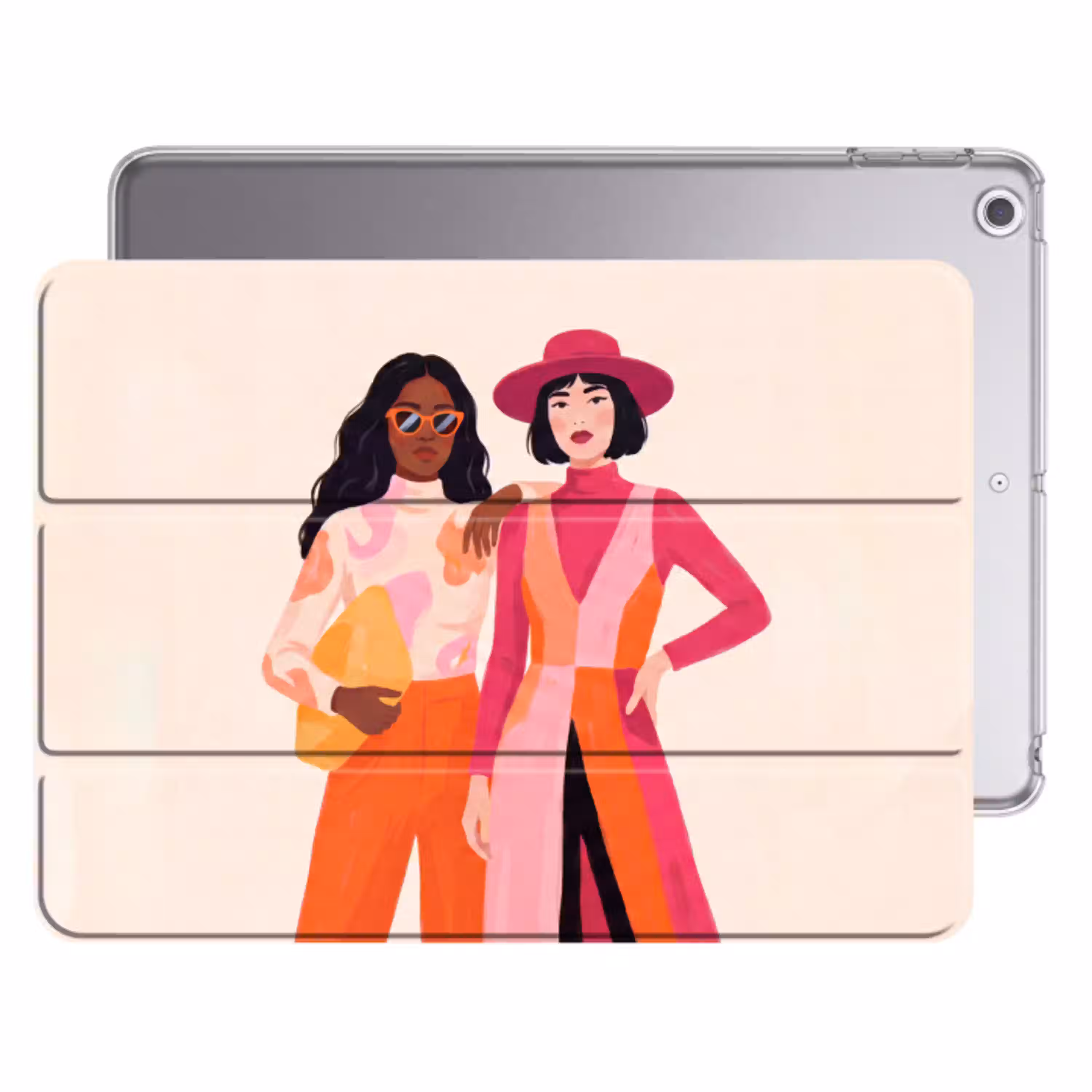 Vrouw - Twee - Mode - Abstract - Kleurrijk Apple iPad 2017 middel -threedimensional_3d_global
