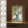 Boom - Modern - Verflook - Turquoise - Goud Light Box met kabel (Tafellamp) klein -USP_NL