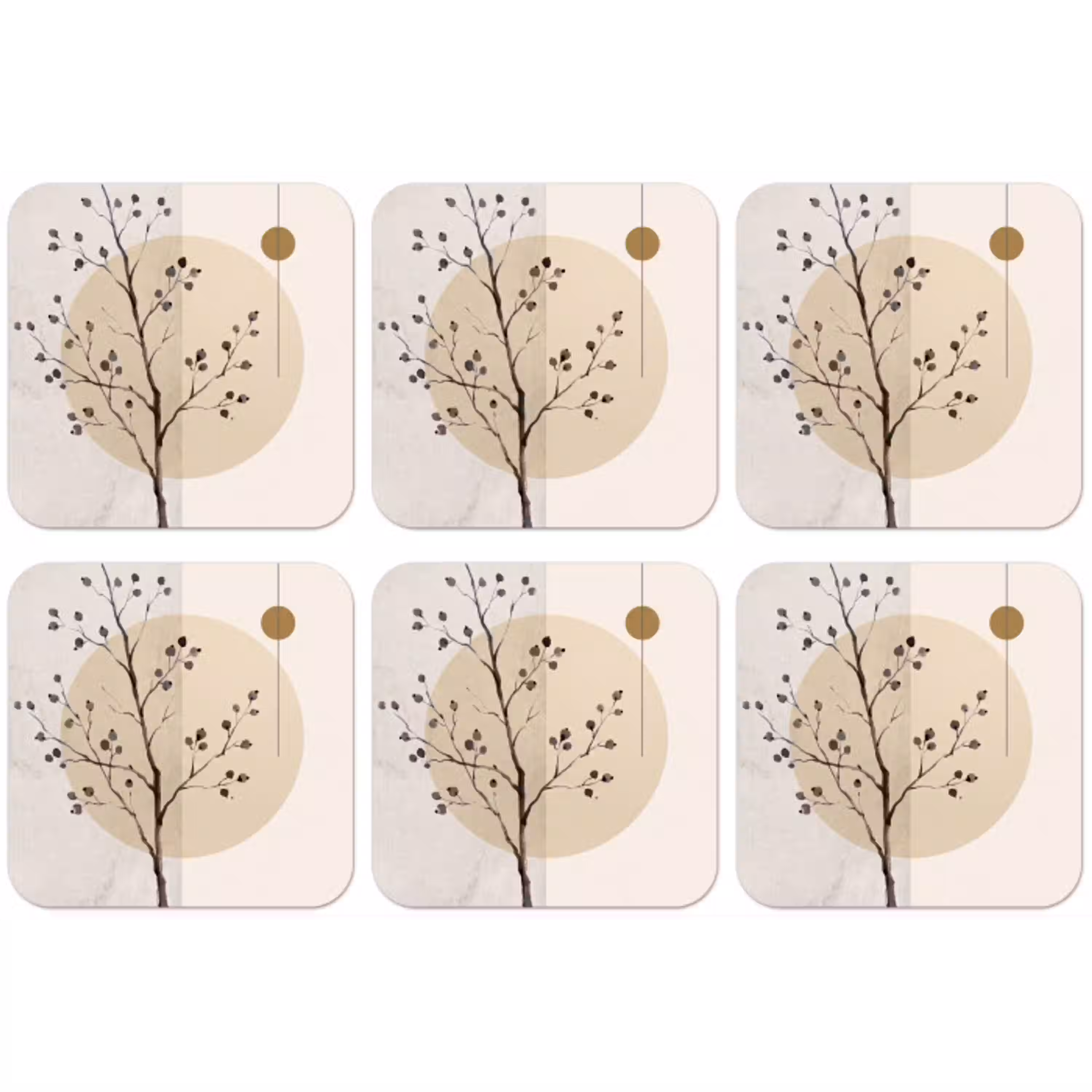Plant - Abstract - Beige onderzetter kurk middel -zkaufland3dotto