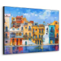 Architectuur - Kleurrijk - Kunst - Modern Textielframe zwart klein -3d
