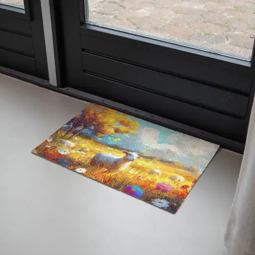 Schaap - Weide - Bloemen Deurmat klein -sfeer2