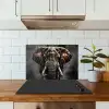 Olifant - Watercolor - Wilde dieren - Luxe keuken achterwand spatscherm klein -sfeer2