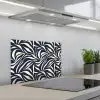 Bladvormen - Blauw - Patroon - Wit keuken achterwand spatscherm klein 900 -3d_schuin