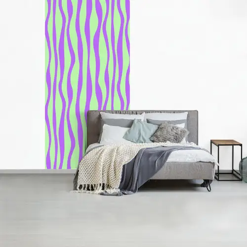Golven - Paars - Mint - Groen fotobehang vinyl groot 64 -slaapkamer