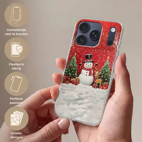 Feestvreugde - Winterbos - Kleurrijk Telefoonhoesje iPhone 17 Pro klein -sfeer3_NL