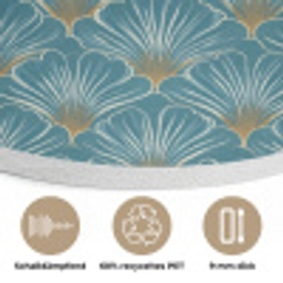 Symmetrisch - Patroon - Blauw Akoestische PET Vilt - Rond klein 838 -closeup_DE