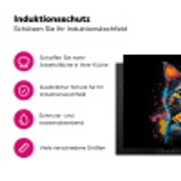 Kat - Graffiti - Kleurrijk - Wafel - Eten Inductie beschermer vinyl 3mm klein -zzzzzzz-lf-ups