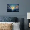 Meeuwen - Zee - Wolken -Blauw poster papier klein -sfeer2