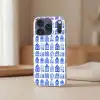 Patroon - Huizen - Blauw Telefoonhoesje iPhone 17 Pro klein 878 -sfeer2