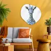 Giraffe - Delfts blauw - Dieren - Minimalistisch Wandcirkel Organisch Plexiglas middel -sfeer4