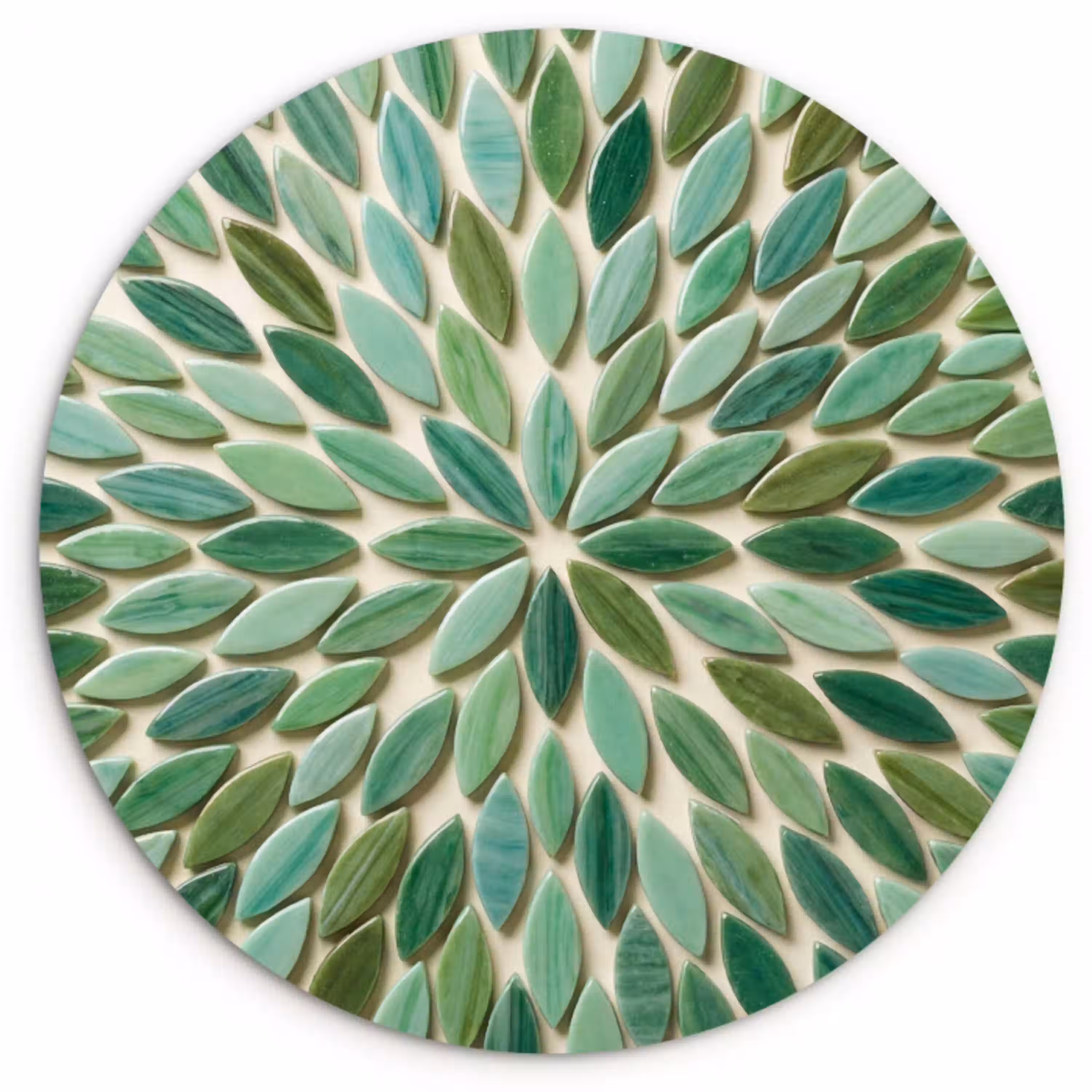 Patroon - Blad - Groen - Abstract Wandcirkel kunststof plaat 5mm dik klein -3d