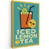 Ijsthee - Illustratie - Blauw - Citroen Tuinposter op houten frame 2 cm dik klein -3d
