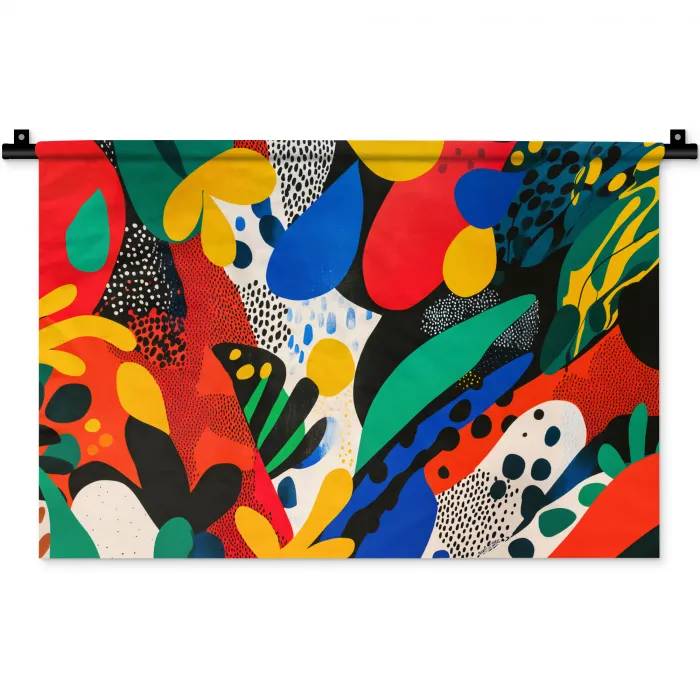 Abstract - Planten - Vormen - Kleurrijk Wandkleed katoen klein -zz3d