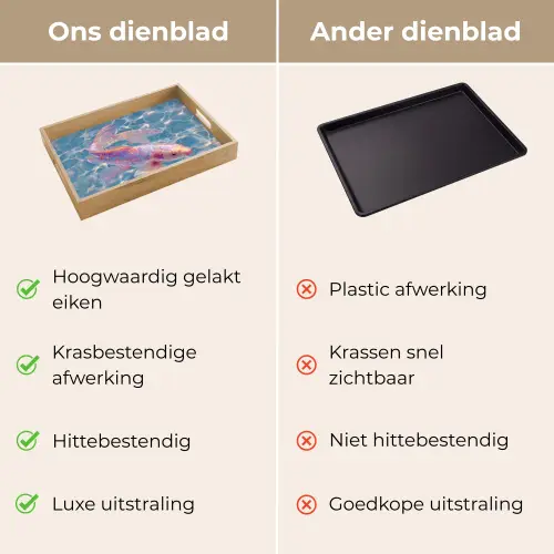 Vis - Water - Blauw - Licht Dienblad Rechthoek middel -USP_VergelijkingNL