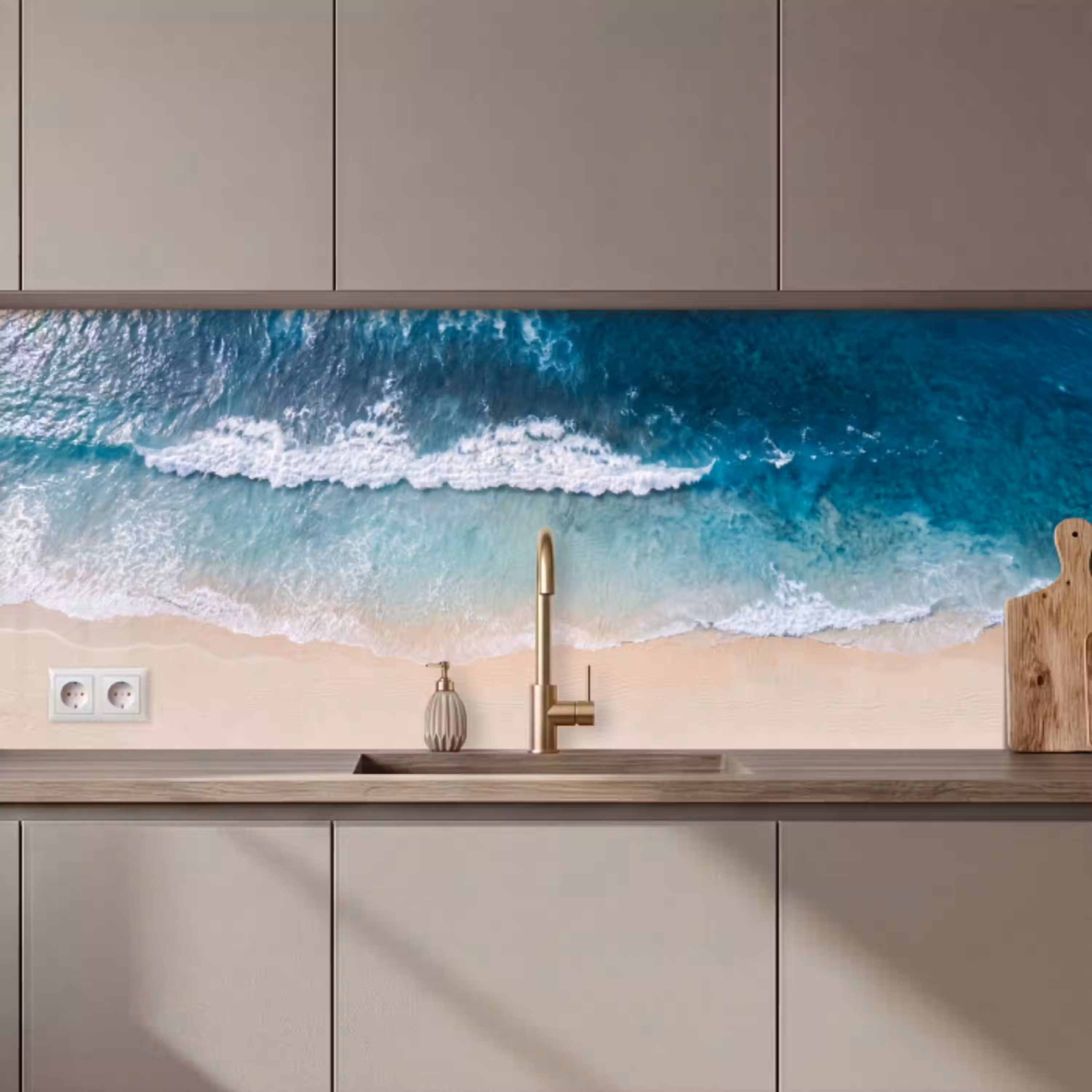Strand - Zee - Golven - Natuur - Blauw keuken achterwand 2 middel zz_3dshopping