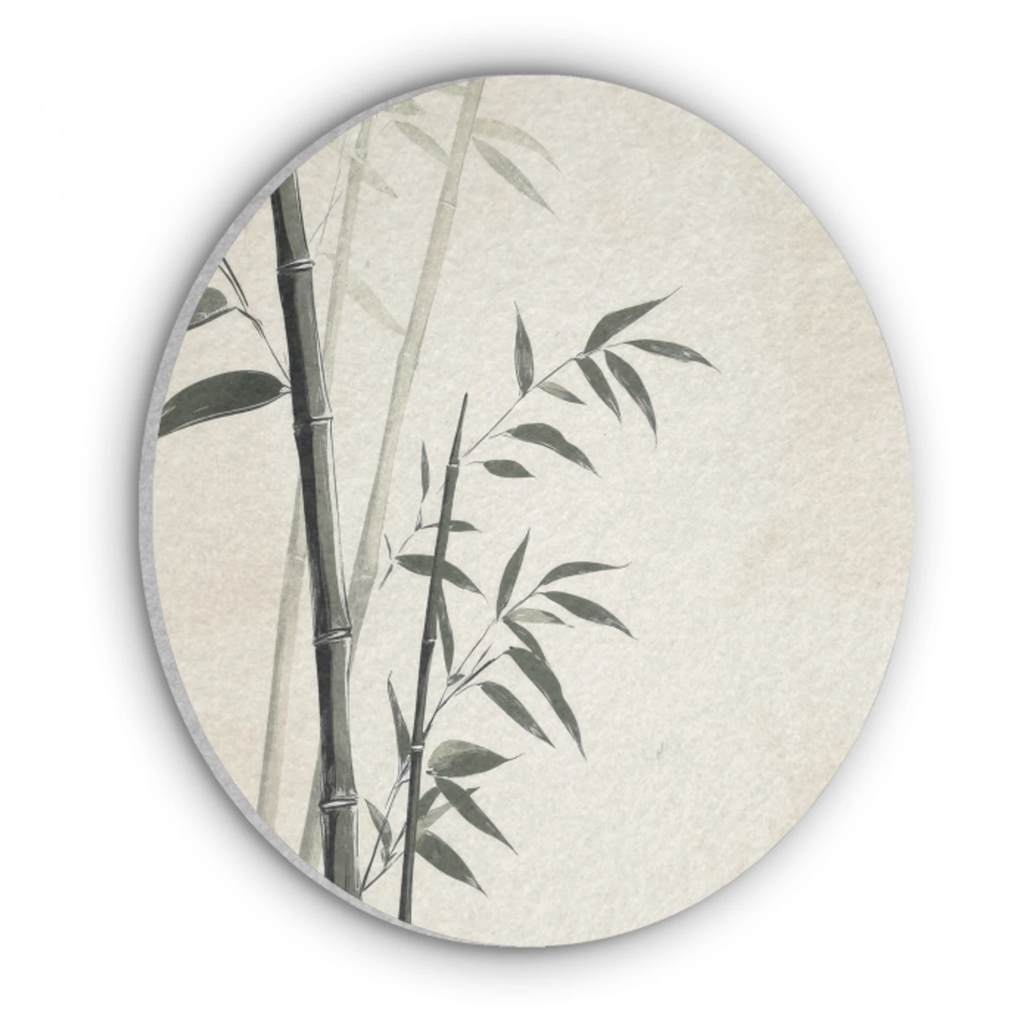 Japandi - Bamboe - Beige Akoestische PET Vilt - Rond klein -3d