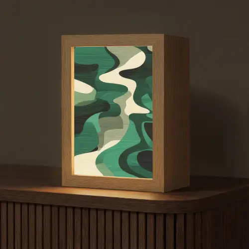 Abstract - Camouflage - Groen Light Box met kabel (Tafellamp) klein -z3d_website