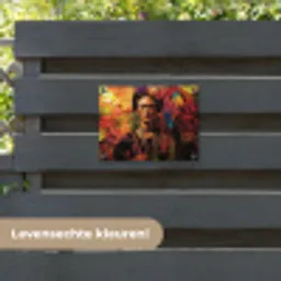 Vrouw - Bloemen - Papegaai - Schilderachtig tuinposter los doek klein -sfeer3