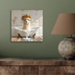 Vintage - Alpaca - Badkuip - Bloemen - Dieren aluminium wit klein -sfeer2